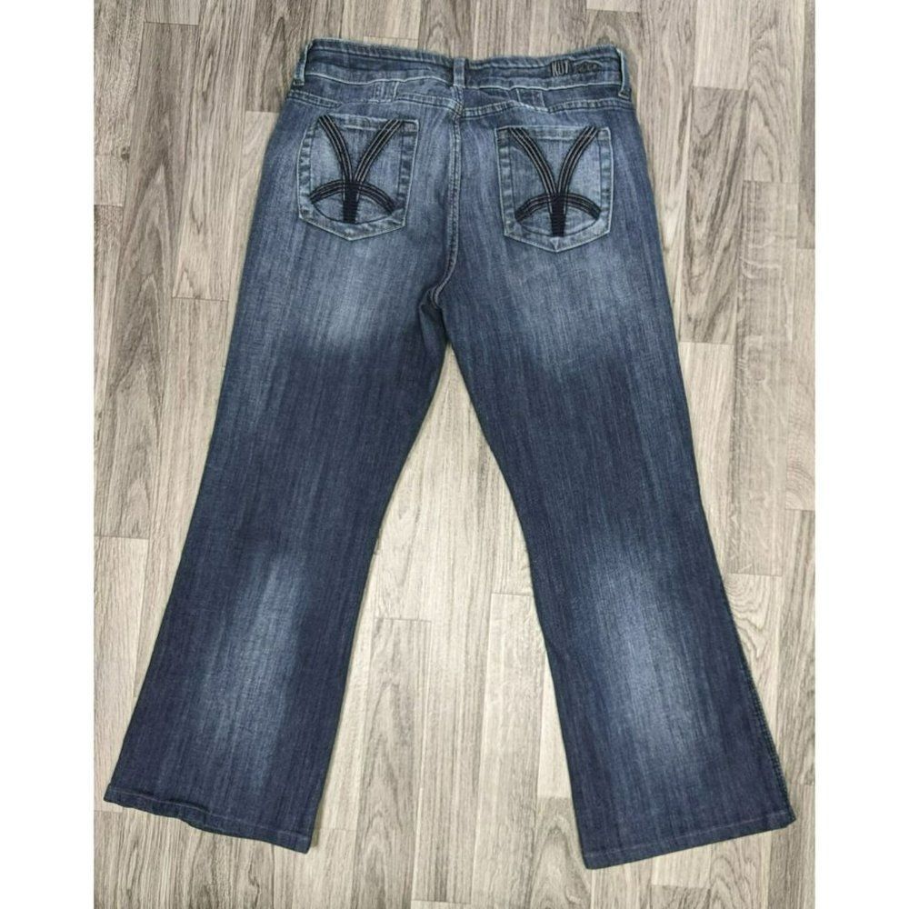Kut From The Kloth Womens Size 10 Embroidered Medium Wash Cropped Denim Jeans